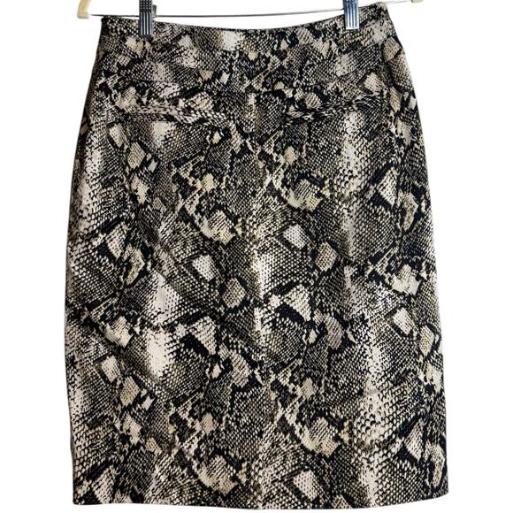 INC International Concepts Y2K Black & Tan Snake Print Pencil Skirt, Size 4 - Picture 1 of 5